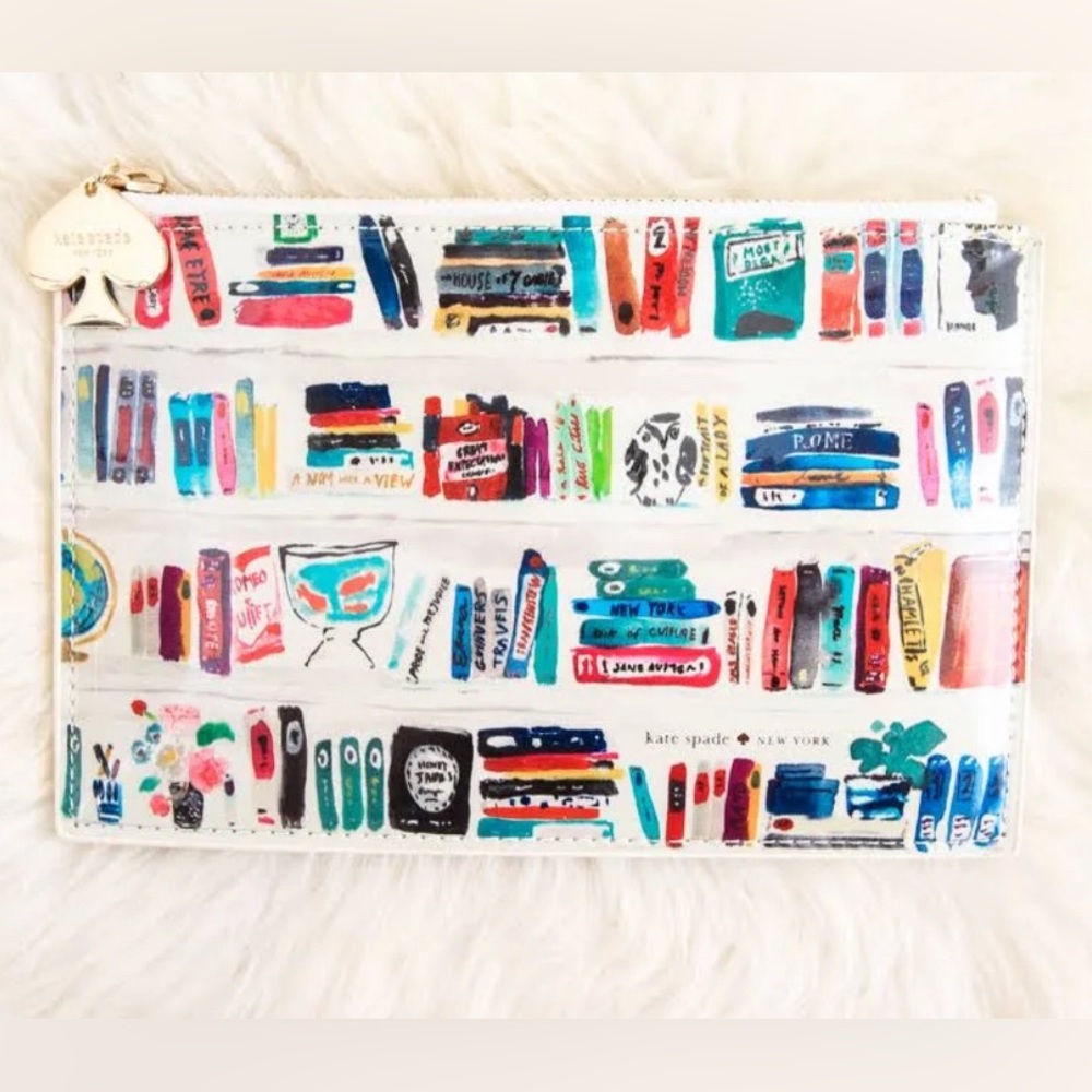Kate Spade New York Pencil Pouch in Bella Bookshelf
